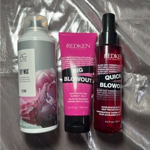 NEW Redken Quick Blowout Heat protectant spray & Jelly + AG Hair Dry Wax